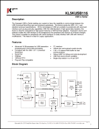 Click here to download KL5KUSB116 Datasheet