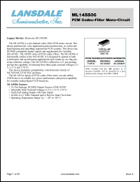 Click here to download ML145506P Datasheet