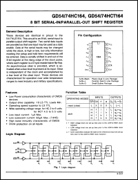 Click here to download GD74HCT164J Datasheet