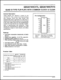 Click here to download GD74HCT175D Datasheet