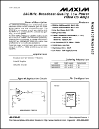 Click here to download MAX4112ESA-T Datasheet