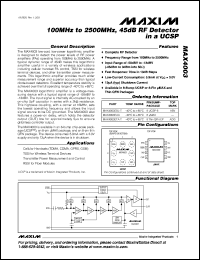 Click here to download MAX4003EUA+T Datasheet