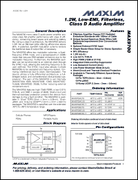 Click here to download MAX9700CETB Datasheet