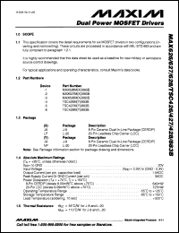 Click here to download MAX626CPA2 Datasheet