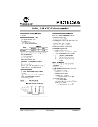 Click here to download PIC16LC505T-20I/SL Datasheet