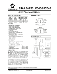 Click here to download 25C040T-E/ST Datasheet