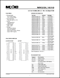 Click here to download MX23L1610YC-12 Datasheet