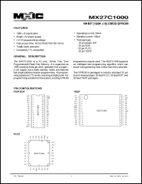 Click here to download MX27C1000PC-70 Datasheet