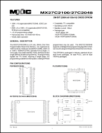 Click here to download MX27C2048PC-70 Datasheet