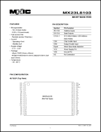 Click here to download MX23L8103TC-70 Datasheet