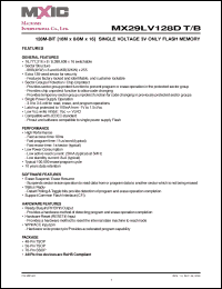 Click here to download MX29LV128DBTI-90Q Datasheet