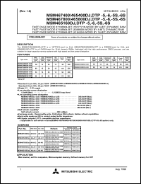 Click here to download M5M465400DTP-6S Datasheet