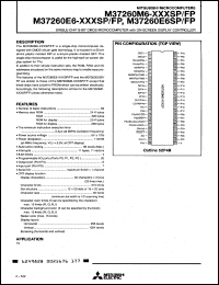 Click here to download M37260E6-XXXSP Datasheet