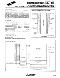 Click here to download M5M27C402K15 Datasheet