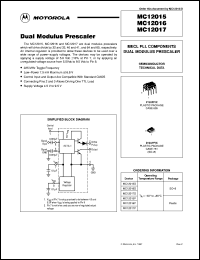 Click here to download MC12017P Datasheet