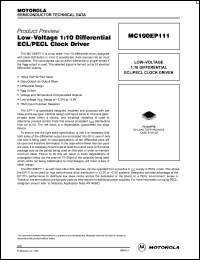 Click here to download MC100EP1111FA Datasheet