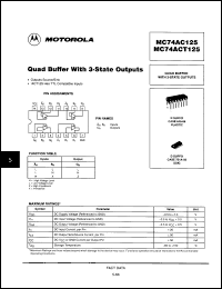 Click here to download MC74AC125DR2 Datasheet