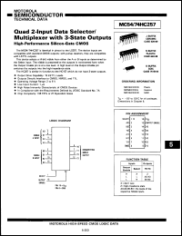 Click here to download MC74HC257JS Datasheet