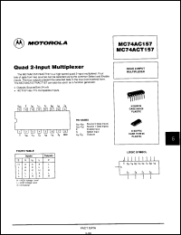 Click here to download MC74AC157DR2 Datasheet