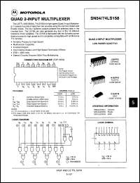 Click here to download SN74LS158NDS Datasheet