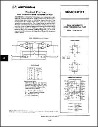 Click here to download MC54F112JDS Datasheet