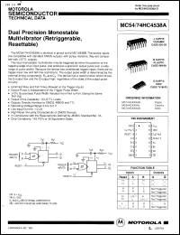 Click here to download MC54HC4538JDS Datasheet