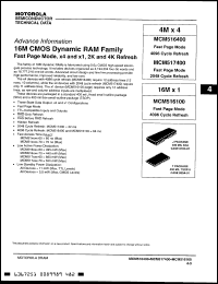 Click here to download MCM516100T70 Datasheet