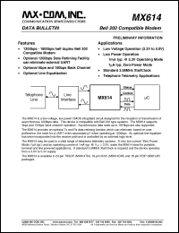 Click here to download MX614DW Datasheet