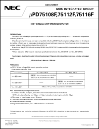 Click here to download UPD75116FGF-XXX-3BE Datasheet