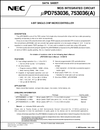 Click here to download UPD753036GK-XXX-BE9 Datasheet