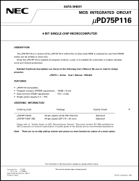 Click here to download UPD75P116GF-3BE Datasheet