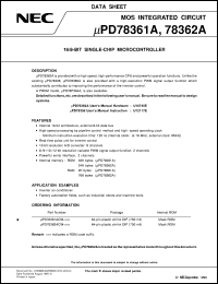 Click here to download UPD78362ACW-XXX Datasheet