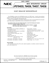 Click here to download UPD784038GC-XXX-3B9 Datasheet