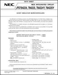 Click here to download UPD784225YGK-XXX-BE9 Datasheet