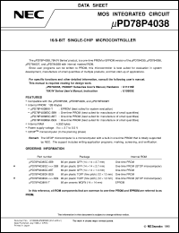 Click here to download UPD78P4038GK-XXX-BE9 Datasheet