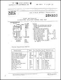 Click here to download 2SK833 Datasheet