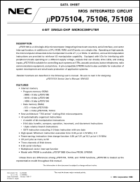 Click here to download UPD75106 Datasheet