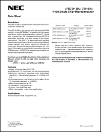 Click here to download UPD75116CW Datasheet