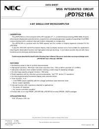 Click here to download UPD75216A Datasheet