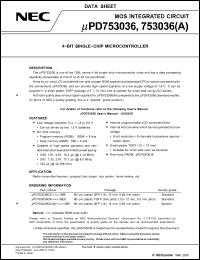 Click here to download UPD753036 Datasheet