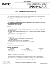 Click here to download UPD75402ACT Datasheet