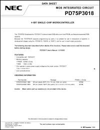 Click here to download UPD75P3018 Datasheet