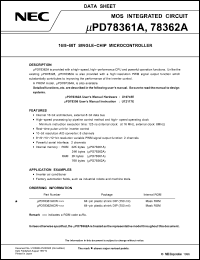 Click here to download UPD78362A Datasheet