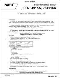 Click here to download UPD784915A Datasheet