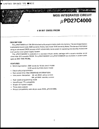 Click here to download UPD27C4000DZ15 Datasheet