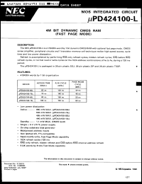 Click here to download UPD424100LB60L Datasheet