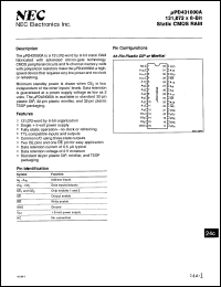 Click here to download UPD431000BGZ85KJH Datasheet