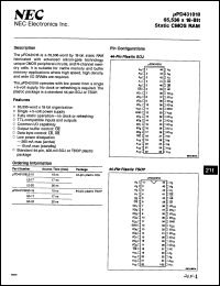 Click here to download UPD431018LE17 Datasheet