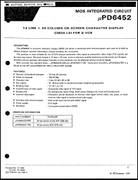 Click here to download UPD6452CS002 Datasheet