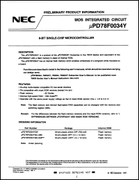 Click here to download UPD78F0034YCW Datasheet